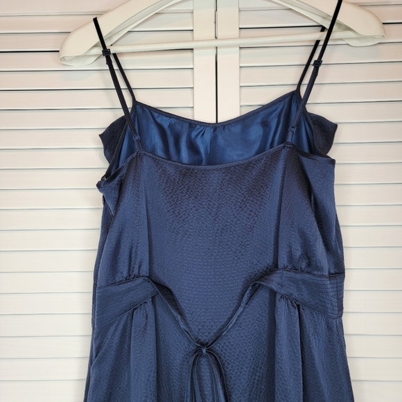 MARC BY MARC JACOBS Pollyanna Silk Dress Navy Blue Sz 4 Ruffle‎ A Line Y2K Party - Picture 7 of 16